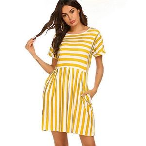 NWT Womens Striped Short Sleeve T-Shirt Dresses